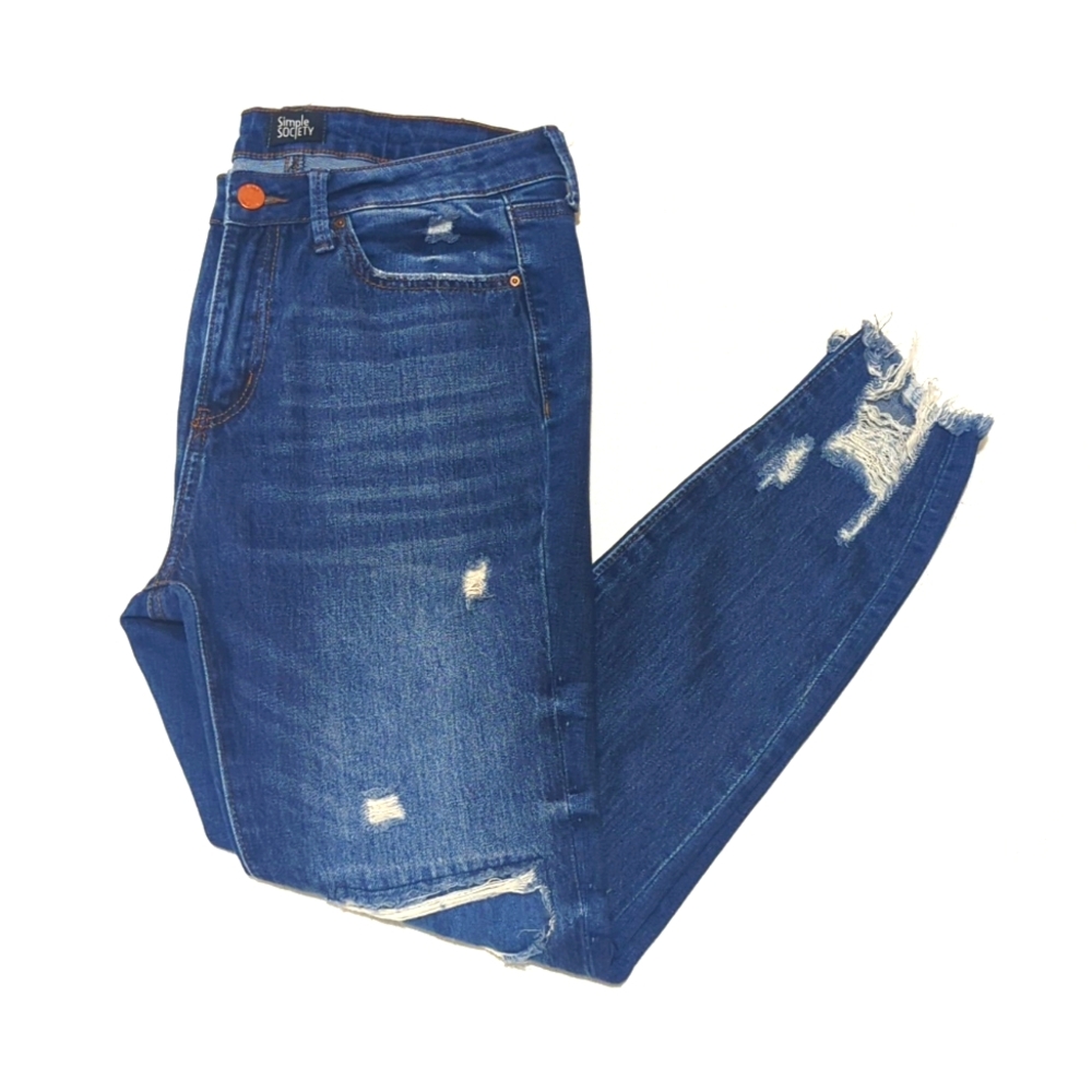 Simple Society | Skinny Jeans Capri | Raw Hem | Stretchy | Bohemian | Chic | Y2K - Picture 8 of 8